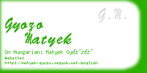 gyozo matyek business card